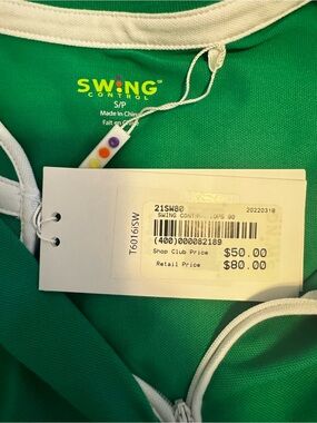 Women's Green golf Top with White Trim